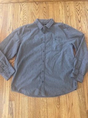 prAna Men's Long-Sleeve Dark Gray Button-Up Shirt XL